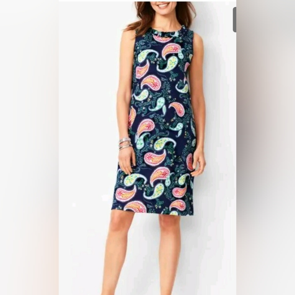 Talbots Blue Paisley Print Dress Size 3X